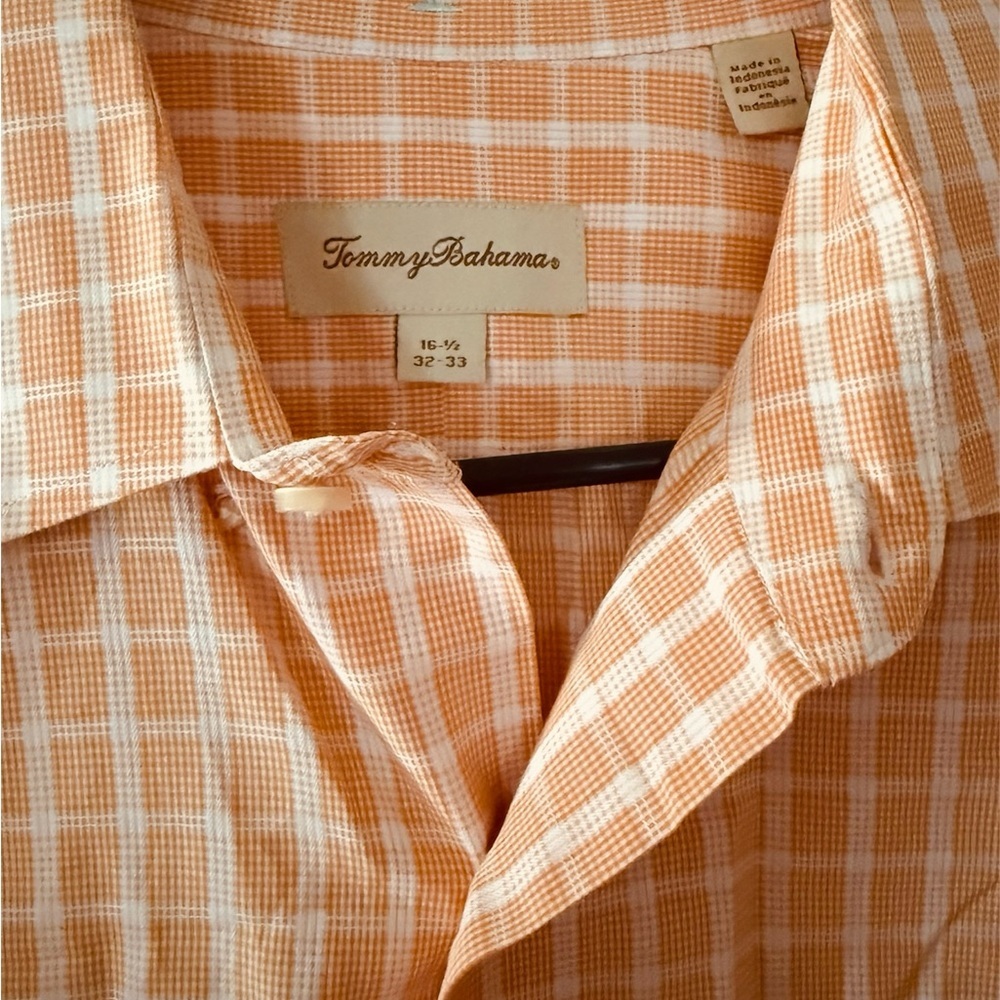 Tommy Bahama Men's Long Sleeve Button Up Shirt Orange Plaid Checkered - Picture 5 of 5
